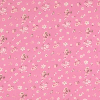 Viskose-Crêpe Marocain kleine Blümchen rosa (1m/12,-€)
