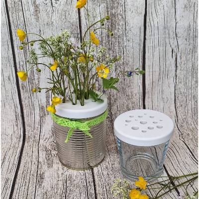 Blumenretter groß, aus Keraflott ~ Vasenaufsatz für Blumen ~ Lochdeckel ~ Vasendeckel
