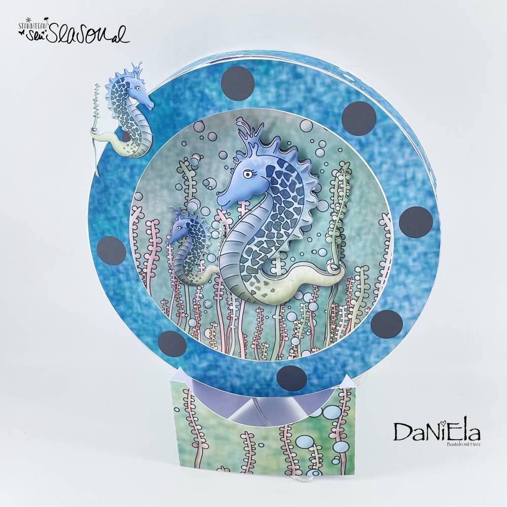 Digistampset Seepferdchen, Digitale Papiere und Stempel mit Hippokamp, Seetang, Unterwasserwelt Bild 2