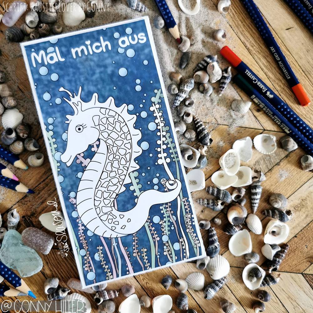 Digistampset Seepferdchen, Digitale Papiere und Stempel mit Hippokamp, Seetang, Unterwasserwelt Bild 5