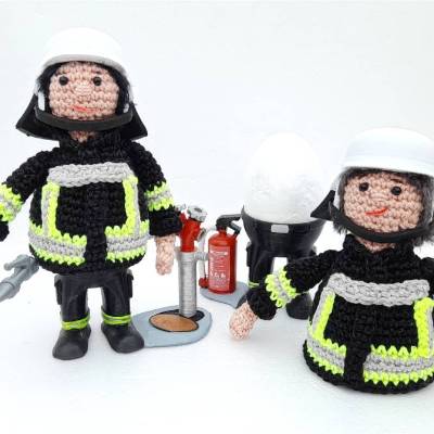 Eierwärmer Eierbecher Feuerwehrmann Feuerwehr Jugendfeuerwehr Feuerlöscher Geschenkidee