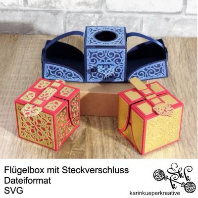 Plotterdatei Flügelbox mit Steckverschluss