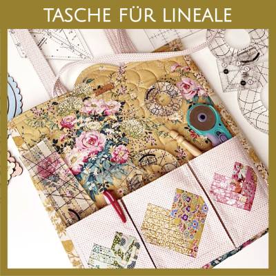 Tasche für Lineale mit speziellen Fächern (Patchwork- und Quiltlineale), optimal für Nähtreffen - Schnittmuster