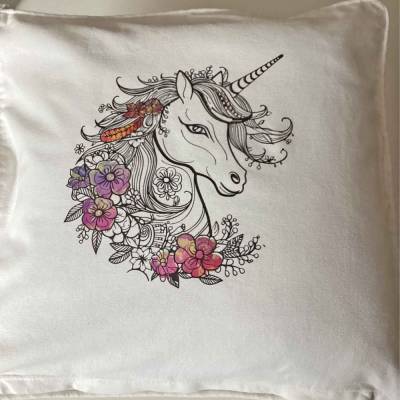 Kissenhülle mit Einhorn,