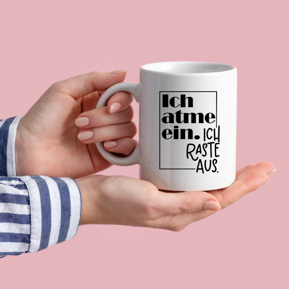 Ich atme ein Plotterdatei SVG DXF PNG Plotten Ich raste aus lustiges Geschenk Jutebeutel Tasse Spruch witziger Spruch Ta Bild 2