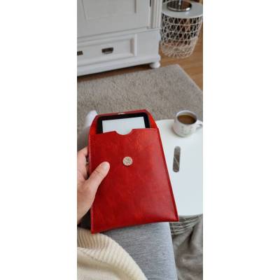 Hochwertiges Lederetui für deinen Ebook-Reader in rot - Langlebiger Schutz für dein Lesegerät