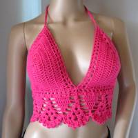 Bikinitop aus elastischer Baumwolle, Häkeltop, Bustier, Sommertop, Top, Bikini