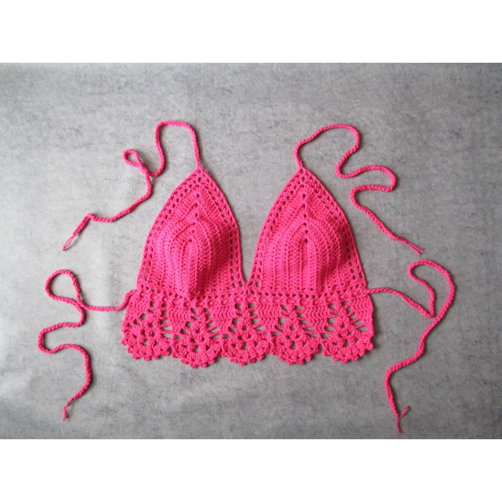 Bikinitop aus elastischer Baumwolle, Häkeltop, Bustier, Sommertop, Top, Bikini Bild 4