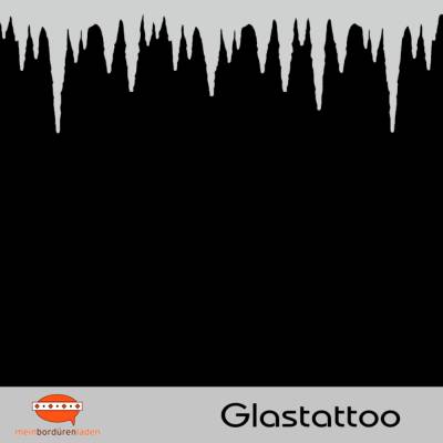 Glastattoo: Eiszapfen | permanent haftend - transluzent grau silbern
