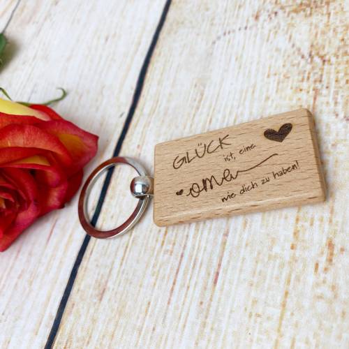 Schlüsselanhänger Oma, Glück ist eine Oma wie dich zu haben, kleine personalisierte Geschenke mit großer Wirkung