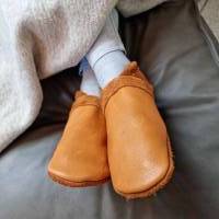 Lederpuschen für Erwachsene, Lederpuschen, Barfußschuhe Leder, Bequeme Hausschuhe aus Leder