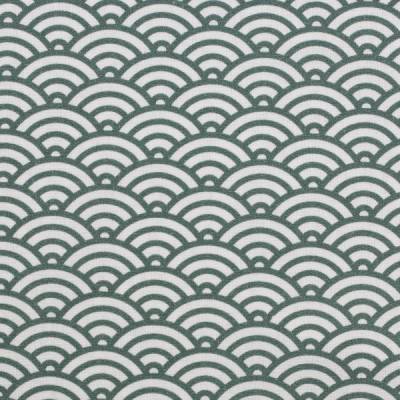  Baumwollstoff Kurt Muscheldesign, grün Oeko-Tex Standard 100(1m /10,00€)