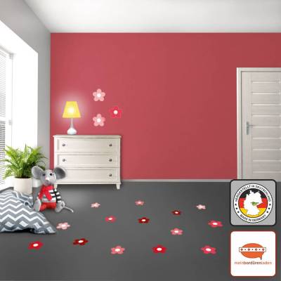 25 Fußbodenaufkleber - Blumen - Farbauswahl