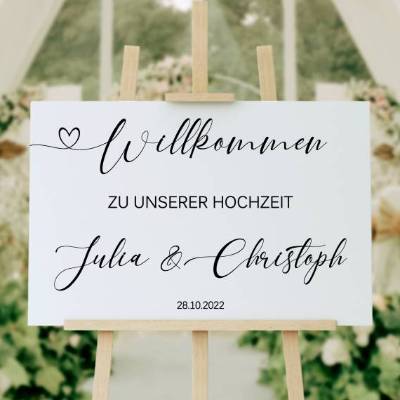Sticker für Willkommensschild Empfangstafel personalisiert,Wedding Verlobung Willkommensschild Hochzeit, Hochzeitsdeko,H