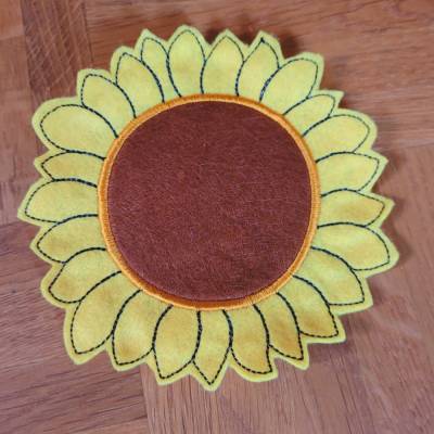 Stickdatei Sunflower Mug Rug Sonnenblume Untersetzer