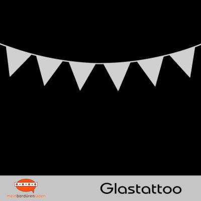 Glastattoo: Wimpel | permanent haftend - transluzent grau silbern