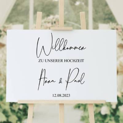 Sticker für Willkommensschild Empfangstafel personalisiert,Wedding Verlobung Willkommensschild Hochzeit, Hochzeitsdeko,H