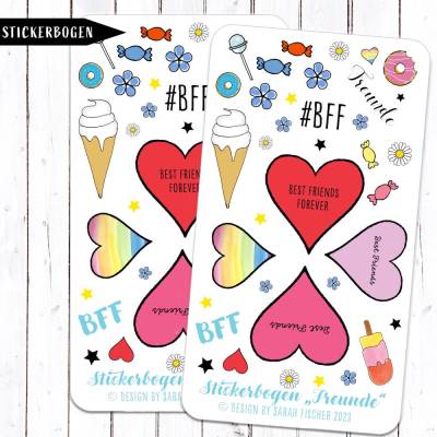 Stickerbogen Freunde