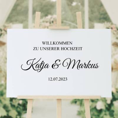 Sticker für Willkommensschild Empfangstafel personalisiert,Wedding Verlobung Willkommensschild Hochzeit, Hochzeitsdeko,H
