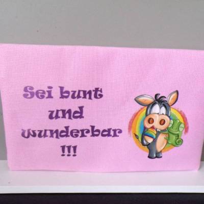 LGBTQ Esel Federmäppchen in Regenbogenfarben – Witziges Mäppchen für Schule & Kosmetik