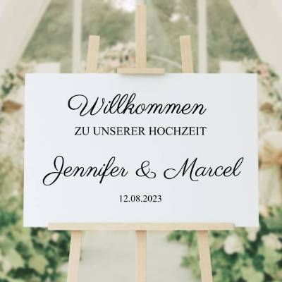 Sticker für Willkommensschild Empfangstafel personalisiert,Wedding Verlobung Willkommensschild Hochzeit, Hochzeitsdeko,H