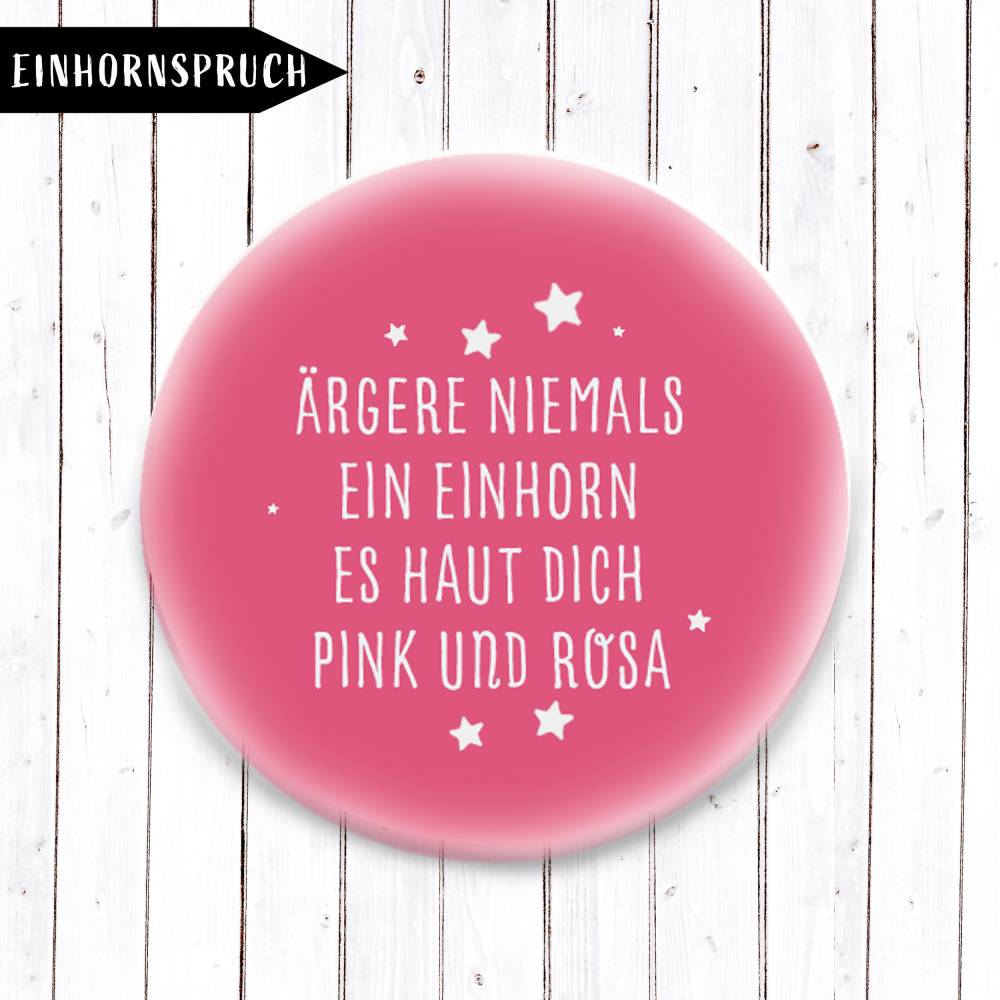 Ärgerne niemals ein Einhorn, es haut dich Pink und Rosa Magnet in 2 Größen Bild 1