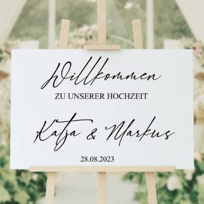 Sticker für Willkommensschild Empfangstafel personalisiert,Wedding Verlobung Willkommensschild Hochzeit, Hochzeitsdeko,H