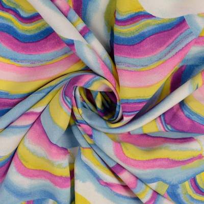 Viskose Popeline leichter Frühjahrs-/Sommerstoff Regenbogen bunt (1m/10,-€)