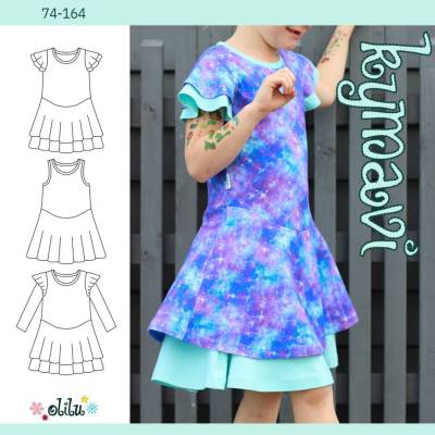 Volantkleid KYMAVI - 74-164 - Schnittmuster mit Beamerdatei - Nähanleitung