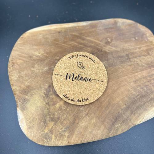 Korkuntersetzer, Hochzeit, Tischset, Platzset, personalisiert Namensgravur