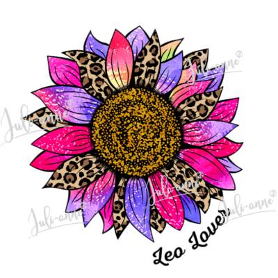 Bügelbild Sonnenblume Leo Lover Lila Pink