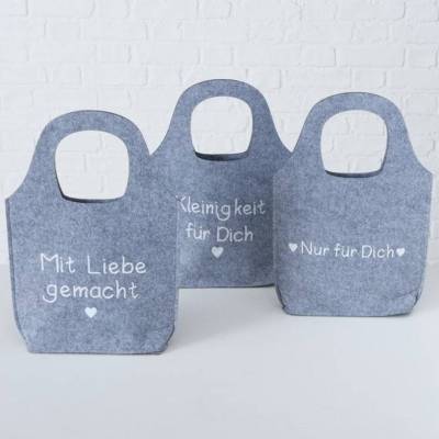 Geschenktasche Filz 3 verschiedene Sprüche Geschenktüte