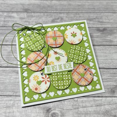 Kleine Grußkarte / Glückwunschkarte zum Geburtstag, Muttertag oder die Freundin, Herzen, Stampin’Up, Handarbeit 