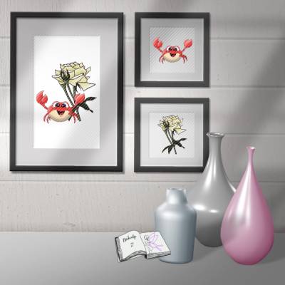 Digiset und Plott Karl der Krebs mit Rose