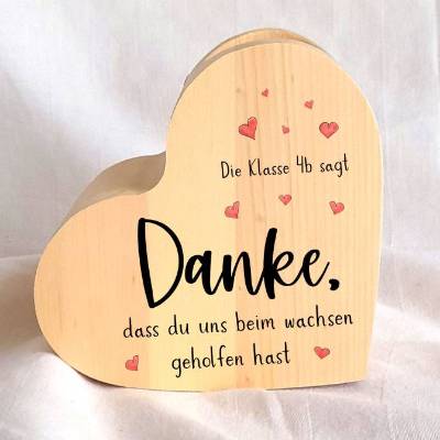 Zirbenherz mit Zirbenspänen "Danke"