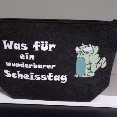 Filztasche Was für ein wunderbarer Scheisstag Kulturbeutel  Schwimmbad Tasche Kosmetik 