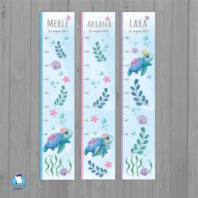 Messlatte: Niedliche Schildkröte - Aquarell Stil - optional selbstklebend