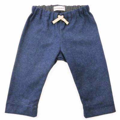 Babyhose 74 blau, Fischgrätmuster Flanell, Baumwolle, Upcycling, Unikat, 