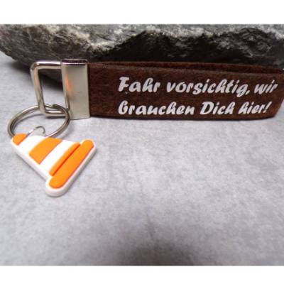 Filz Schlüsselanhänger Motorrad  Auto  Führerschein braun pylone