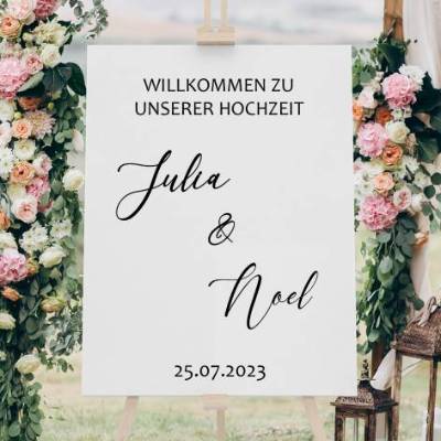 Sticker für Willkommensschild Empfangstafel personalisiert,Wedding Verlobung Willkommensschild Hochzeit, Hochzeitsdeko,H
