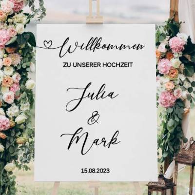 Sticker für Willkommensschild Empfangstafel personalisiert,Wedding Verlobung Willkommensschild Hochzeit, Hochzeitsdeko,H