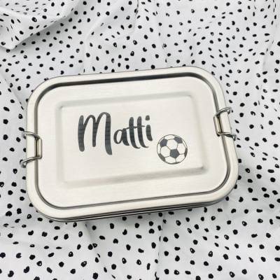 Brotdose Fußball personalisiertes Geschenk Kindergarten Schule