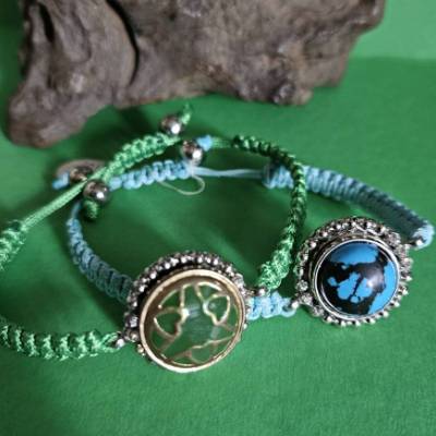 Armband geknüpft, 1 Druckkopf-Button (Chunk)