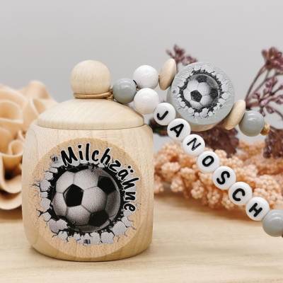 Milchzahndose mit Name Junge Fußball Zahndose Geschenkidee