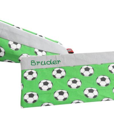 Federmäppchen Fussball grün mit Namen personalisiert Mäppchen Schulmäppchen Schlamperle Brillenetui Schlampermäppchen