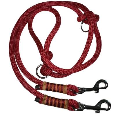 Hundeleine verstellbar, 10 mm Taustärke, Tauleine, rot, ca. 200 cm verstellbar, Marke AlsterStruppi
