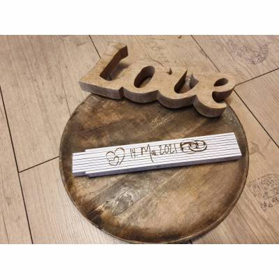 Meterstab/Zollstock mit persönlicher Wunschgravur individuell personalisierbar, Laser Engraving, Patenonkel/Patentante,