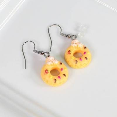 Ohrringe Ohrhänger Torte Donuts Beige Fancy Kuchen Törtchen Sweets Geschenkidee Cute Kawaii Niedlich Ohrhake
