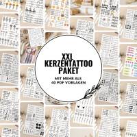 XXL PDF Kerzentattoo Paket Bundle Kerzensticker Kerzen gestalten Glück Mama Oma Freundin Geschenk Geschenkidee Hochzeit
