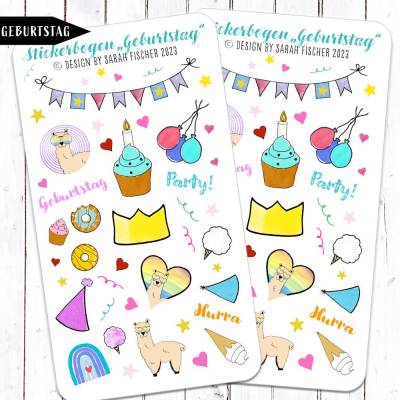 Stickerbogen Geburtstag